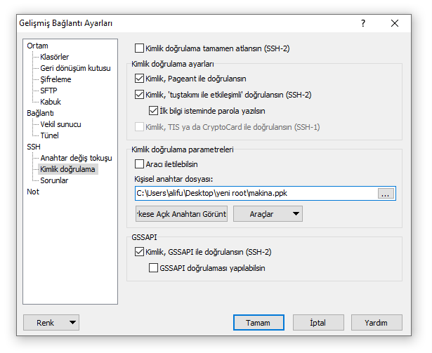 WinSCP SSH Auth Key